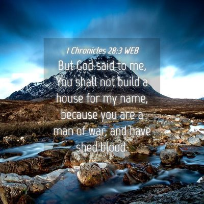 Picture 04 - 1 Chronicles 28:3 WEB - But God said to me, You shall not build a house - Bible Verse Picture