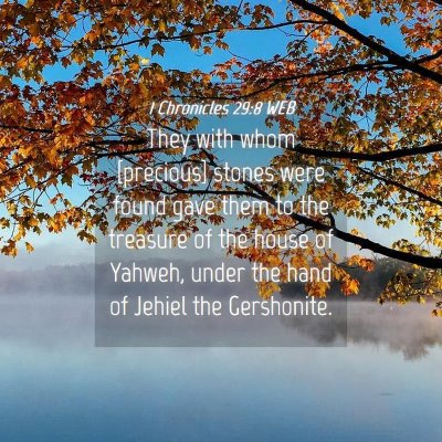 Picture 04 - 1 Chronicles 29:8 WEB - They with whom [precious] stones were found gave - Bible Verse Picture