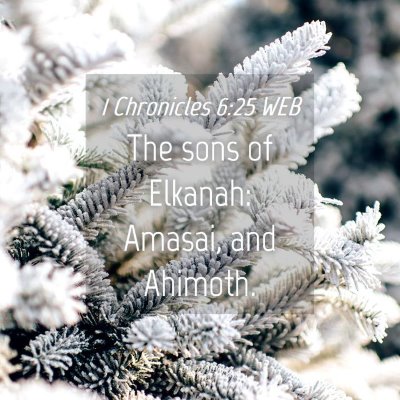 Picture 04 - 1 Chronicles 6:25 WEB - The sons of Elkanah: Amasai, and - Bible Verse Picture