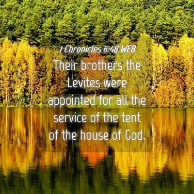 Picture 04 - 1 Chronicles 6:48 WEB - Their brothers the Levites were appointed for all - Bible Verse Picture