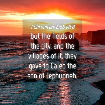Picture 04 - 1 Chronicles 6:56 WEB - but the fields of the city, and the villages of - Bible Verse Picture