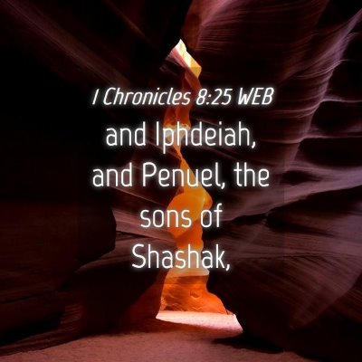 Picture 04 - 1 Chronicles 8:25 WEB - and Iphdeiah, and Penuel, the sons of - Bible Verse Picture