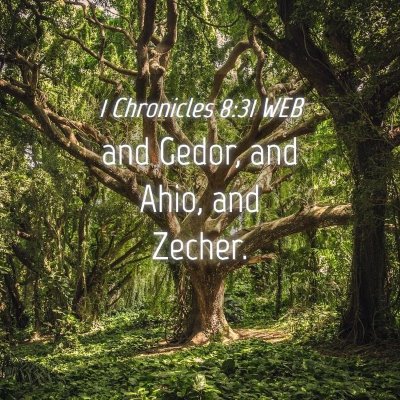 Picture 04 - 1 Chronicles 8:31 WEB - and Gedor, and Ahio, and - Bible Verse Picture