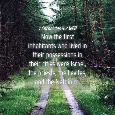 Picture 04 - 1 Chronicles 9:2 WEB - Now the first inhabitants who lived in their - Bible Verse Picture