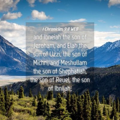 Picture 04 - 1 Chronicles 9:8 WEB - and Ibneiah the son of Jeroham, and Elah the son - Bible Verse Picture