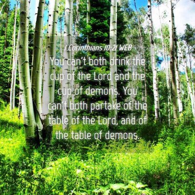Picture 04 - 1 Corinthians 10:21 WEB - You can't both drink the cup of the Lord and the - Bible Verse Picture