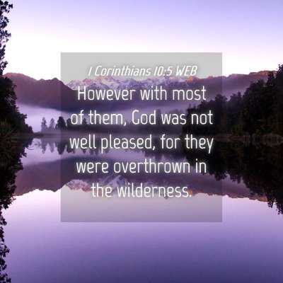 Picture 04 - 1 Corinthians 10:5 WEB - However with most of them, God was not well - Bible Verse Picture