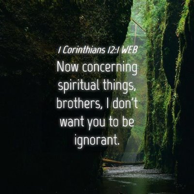Picture 04 - 1 Corinthians 12:1 WEB - Now concerning spiritual things, brothers, I - Bible Verse Picture