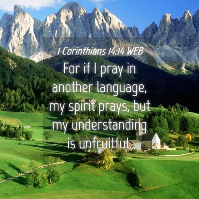 Picture 04 - 1 Corinthians 14:14 WEB - For if I pray in another language, my spirit - Bible Verse Picture
