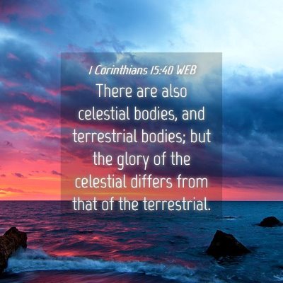 Picture 04 - 1 Corinthians 15:40 WEB - There are also celestial bodies, and terrestrial - Bible Verse Picture