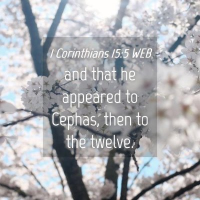 Picture 04 - 1 Corinthians 15:5 WEB - and that he appeared to Cephas, then to the - Bible Verse Picture