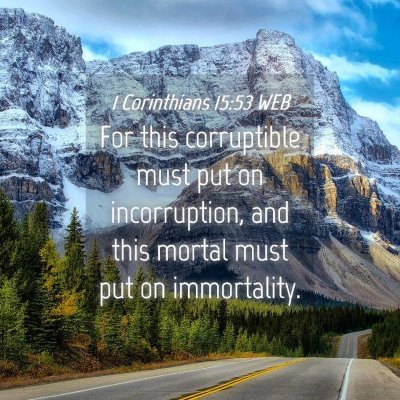 Picture 04 - 1 Corinthians 15:53 WEB - For this corruptible must put on incorruption, - Bible Verse Picture