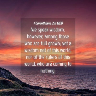 Picture 04 - 1 Corinthians 2:6 WEB - We speak wisdom, however, among those who are - Bible Verse Picture