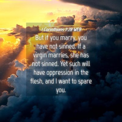 Picture 04 - 1 Corinthians 7:28 WEB - But if you marry, you have not sinned. If a - Bible Verse Picture