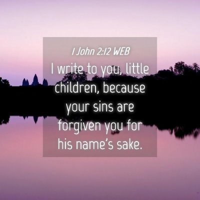 Picture 04 - 1 John 2:12 WEB - I write to you, little children, because your - Bible Verse Picture