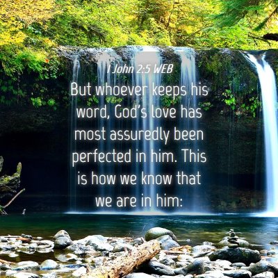 Picture 04 - 1 John 2:5 WEB - But whoever keeps his word, God's love has most - Bible Verse Picture