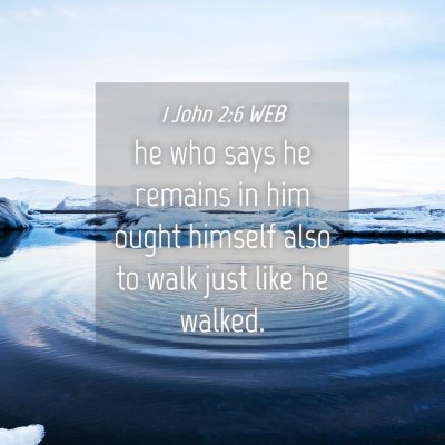 Picture 04 - 1 John 2:6 WEB - he who says he remains in him ought himself also - Bible Verse Picture