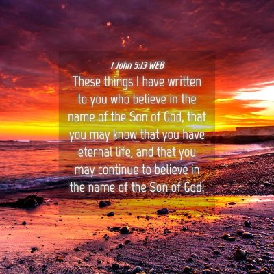 Picture 04 - 1 John 5:13 WEB - These things I have written to you who believe in - Bible Verse Picture