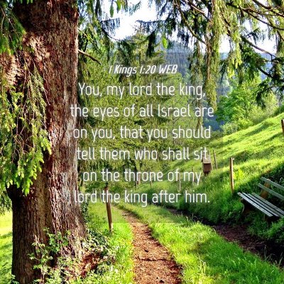 Picture 04 - 1 Kings 1:20 WEB - You, my lord the king, the eyes of all Israel are - Bible Verse Picture