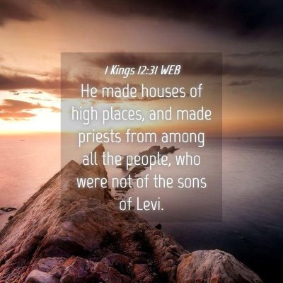 Picture 04 - 1 Kings 12:31 WEB - He made houses of high places, and made priests - Bible Verse Picture