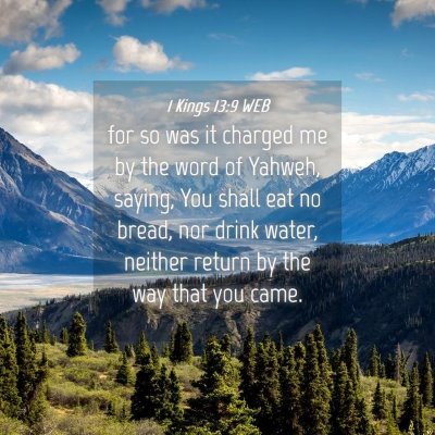 Picture 04 - 1 Kings 13:9 WEB - for so was it charged me by the word of Yahweh, - Bible Verse Picture
