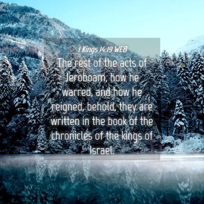 Picture 04 - 1 Kings 14:19 WEB - The rest of the acts of Jeroboam, how he warred, - Bible Verse Picture