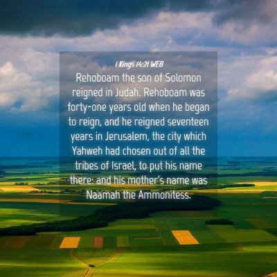 Picture 04 - 1 Kings 14:21 WEB - Rehoboam the son of Solomon reigned in Judah. - Bible Verse Picture
