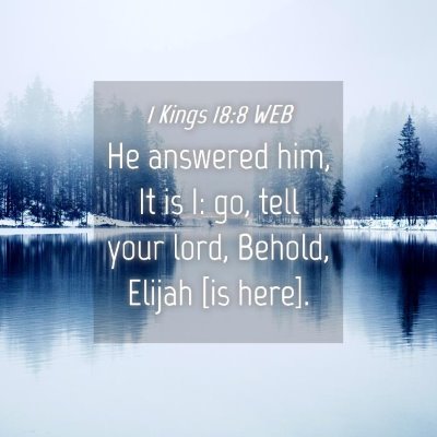 Picture 04 - 1 Kings 18:8 WEB - He answered him, It is I: go, tell your lord, - Bible Verse Picture