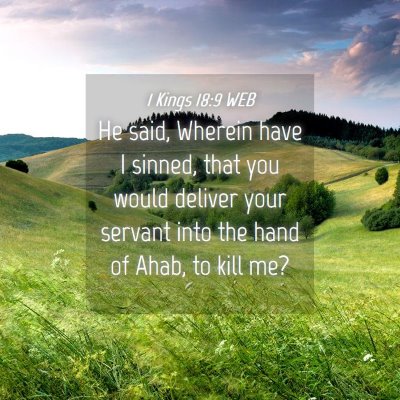Picture 04 - 1 Kings 18:9 WEB - He said, Wherein have I sinned, that you would - Bible Verse Picture