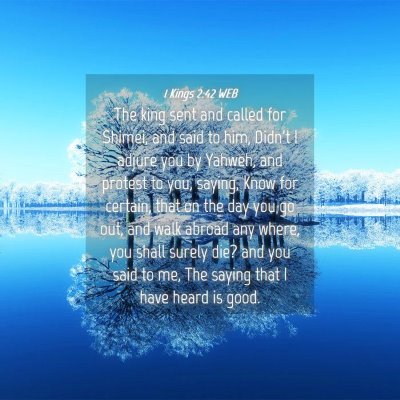 Picture 04 - 1 Kings 2:42 WEB - The king sent and called for Shimei, and said to - Bible Verse Picture