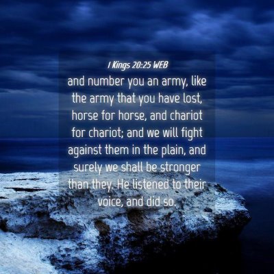 Picture 04 - 1 Kings 20:25 WEB - and number you an army, like the army that you - Bible Verse Picture