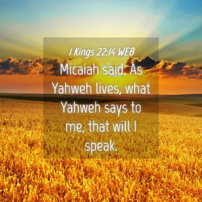 Picture 04 - 1 Kings 22:14 WEB - Micaiah said, As Yahweh lives, what Yahweh says - Bible Verse Picture