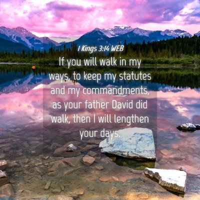 Picture 04 - 1 Kings 3:14 WEB - If you will walk in my ways, to keep my statutes - Bible Verse Picture