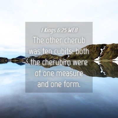 Picture 04 - 1 Kings 6:25 WEB - The other cherub was ten cubits: both the - Bible Verse Picture