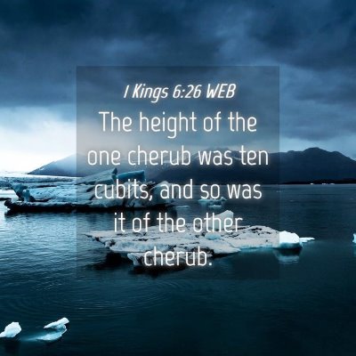 Picture 04 - 1 Kings 6:26 WEB - The height of the one cherub was ten cubits, and - Bible Verse Picture