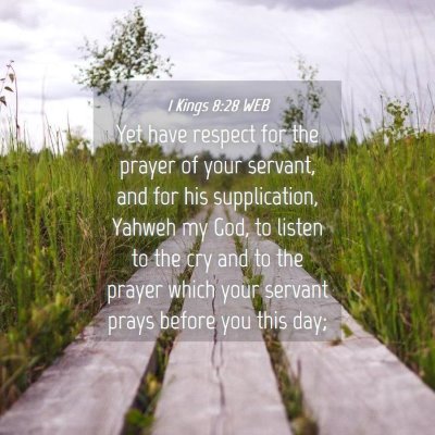 Picture 04 - 1 Kings 8:28 WEB - Yet have respect for the prayer of your servant, - Bible Verse Picture