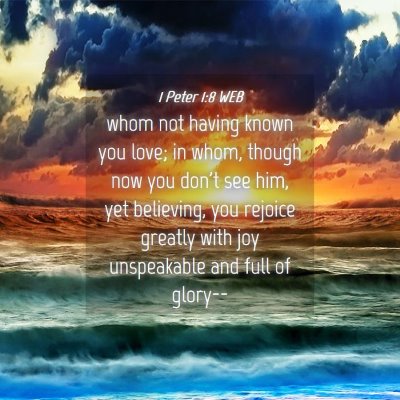 Picture 04 - 1 Peter 1:8 WEB - whom not having known you love; in whom, though - Bible Verse Picture