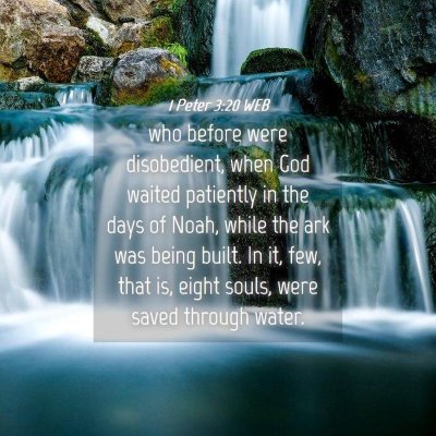 Picture 04 - 1 Peter 3:20 WEB - who before were disobedient, when God waited - Bible Verse Picture