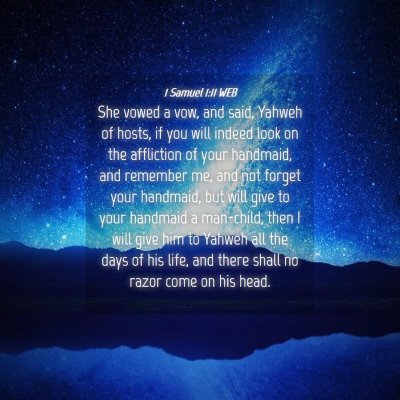 Picture 04 - 1 Samuel 1:11 WEB - She vowed a vow, and said, Yahweh of hosts, if - Bible Verse Picture