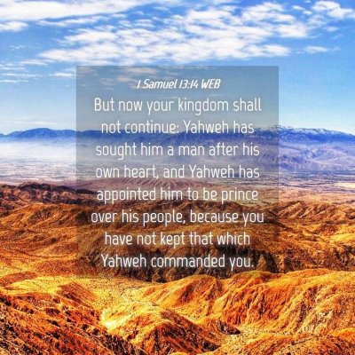 Picture 04 - 1 Samuel 13:14 WEB - But now your kingdom shall not continue: Yahweh - Bible Verse Picture