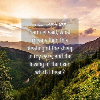 Picture 04 - 1 Samuel 15:14 WEB - Samuel said, What means then this bleating of the - Bible Verse Picture