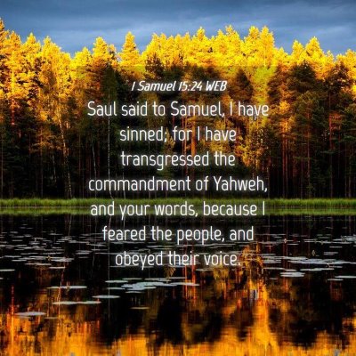 Picture 04 - 1 Samuel 15:24 WEB - Saul said to Samuel, I have sinned; for I have - Bible Verse Picture