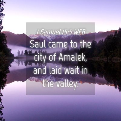 Picture 04 - 1 Samuel 15:5 WEB - Saul came to the city of Amalek, and laid wait in - Bible Verse Picture