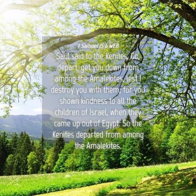 Picture 04 - 1 Samuel 15:6 WEB - Saul said to the Kenites, Go, depart, get you - Bible Verse Picture