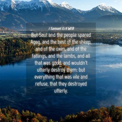 Picture 04 - 1 Samuel 15:9 WEB - But Saul and the people spared Agag, and the best - Bible Verse Picture