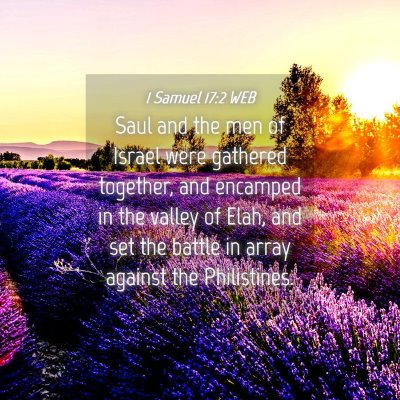 Picture 04 - 1 Samuel 17:2 WEB - Saul and the men of Israel were gathered - Bible Verse Picture