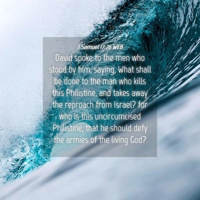 Picture 04 - 1 Samuel 17:26 WEB - David spoke to the men who stood by him, saying, - Bible Verse Picture