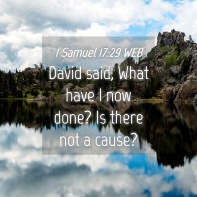 Picture 04 - 1 Samuel 17:29 WEB - David said, What have I now done? Is there not a - Bible Verse Picture