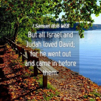 Picture 04 - 1 Samuel 18:16 WEB - But all Israel and Judah loved David; for he went - Bible Verse Picture