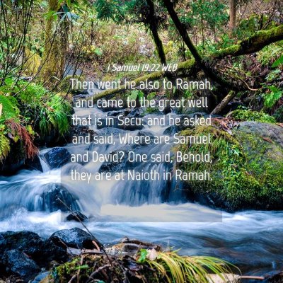 Picture 04 - 1 Samuel 19:22 WEB - Then went he also to Ramah, and came to the great - Bible Verse Picture